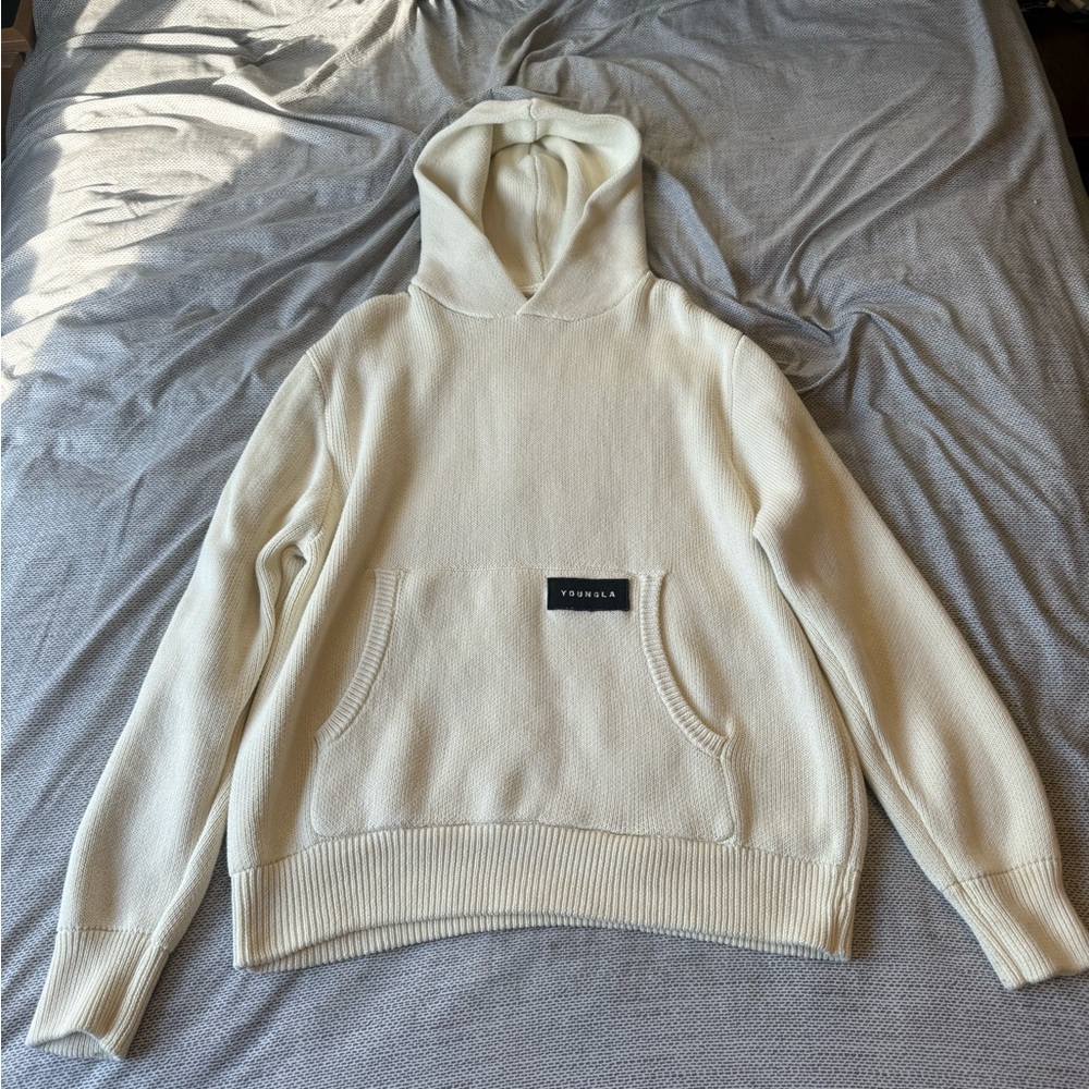 YoungLA 547 Mojave Knitted Hoodie (Off-White / Small)